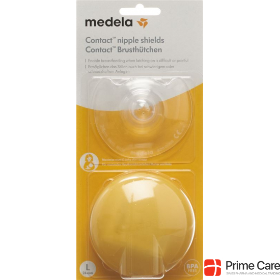 Medela Contact Brusthuetchen L 24mm 1 Paar mit Box buy online