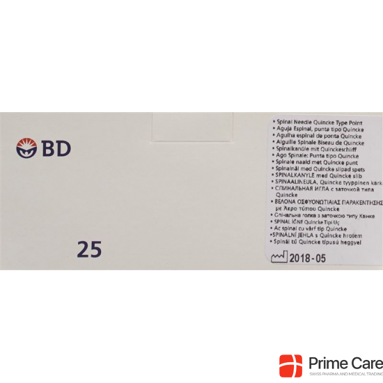 BD Yale Spinal Nadeln 22g 0.7x89mm Schwarz 25 Stück buy online