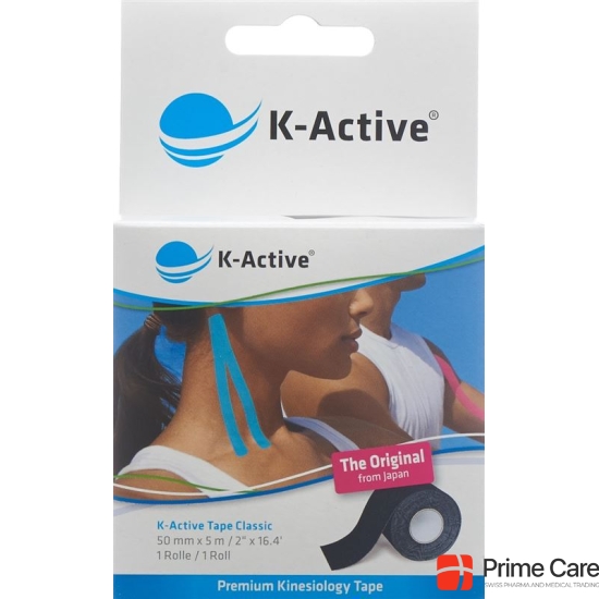 K-active Kinesio Tape 5cmx5m Schwarz Wasserabweisend buy online