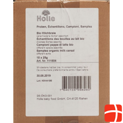 Holle Bio Milchbreie Proben Ass. 15x 25g