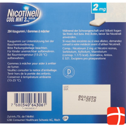 Nicotinell Cool Mint 2mg 204 Kaugummi