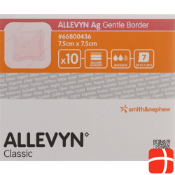 Allevyn Ag Gentle Border Wundverband 7.5x7.5cm 10 Stück