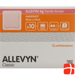 Allevyn Ag Gentle Border Wundverband 10x10cm 10 Stück