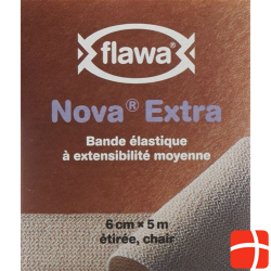 Flawa Nova Extra Elastische Mittelzugbinde 6cmx5m Beige