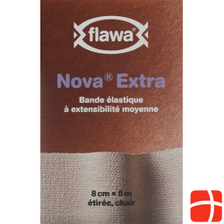 Flawa Nova Extra Elastische Mittelzugbinde 8cmx5m Hautfarben