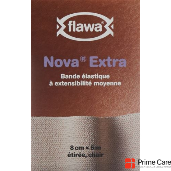 Flawa Nova Extra Elastische Mittelzugbinde 8cmx5m Hautfarben buy online