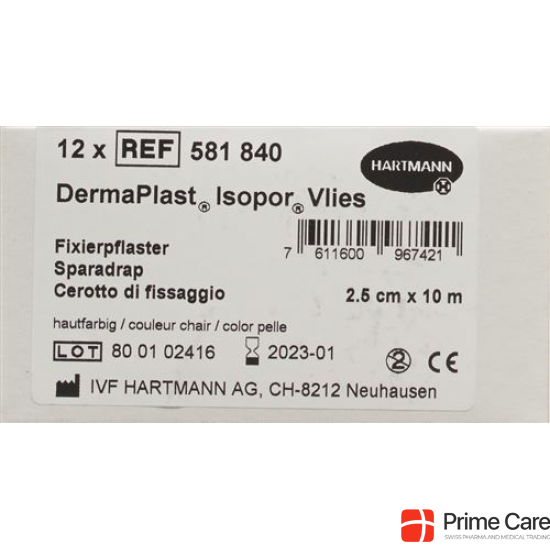 Dermaplast Isopor Fixierpflaster 10mx2.5cm Hautfarbig mit Dispenser buy online