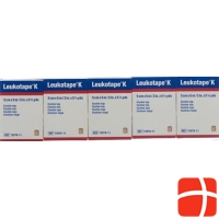 Leukotape K Pflasterbinde 5mx5cm Hautfarbig 5 Stück