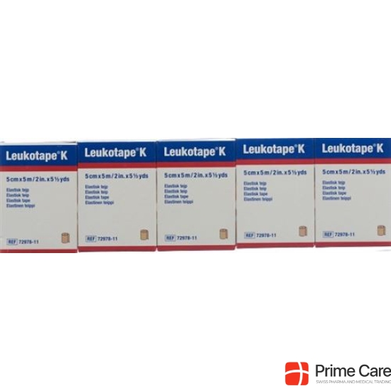 Leukotape K Pflasterbinde 5mx5cm Hautfarbig 5 Stück buy online