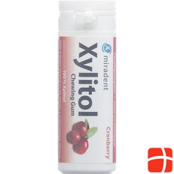 Miradent Xylitol Zahnpflege Kaugummi Cran 12x 30 Stück