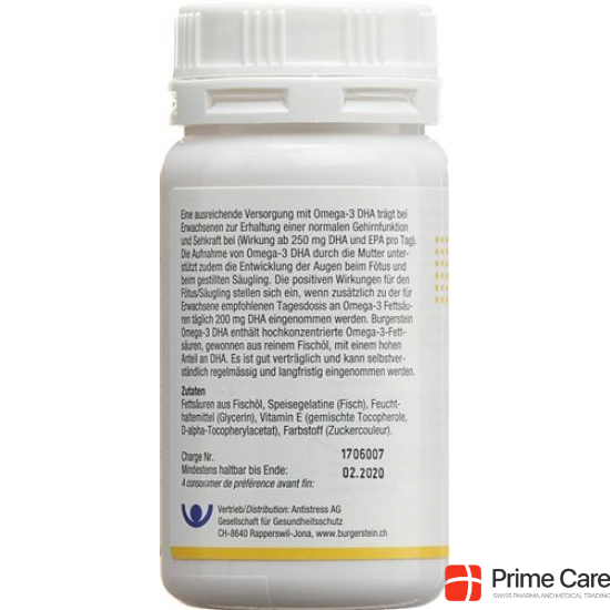 Burgerstein Omega-3 DHA capsules 100 pieces buy online