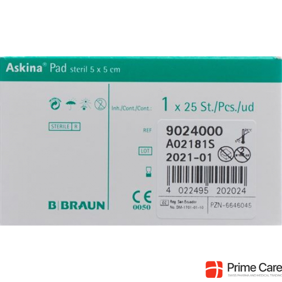 Askina Pad Vliesstoffkompresse 5cmx5cm 25 Stück buy online
