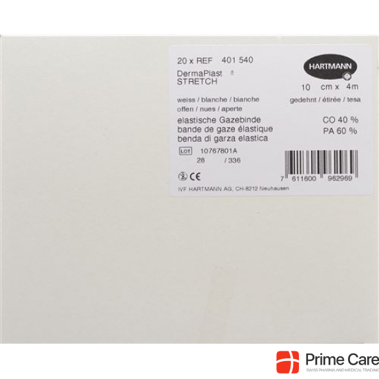 Dermaplast stretch gauze bandage white 10cmx4m 20 pieces buy online