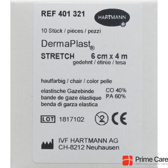 Dermaplast stretch gauze bandage white 6cmx4m 20 pieces buy online