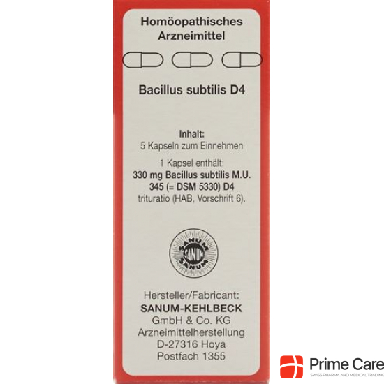 Sanum Bacillus Subtilis Kapseln D 4 (neu) 5 Stück buy online