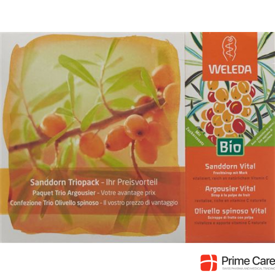 Weleda Sanddorn Vital Sirup Trio 3 Flasche 200ml buy online