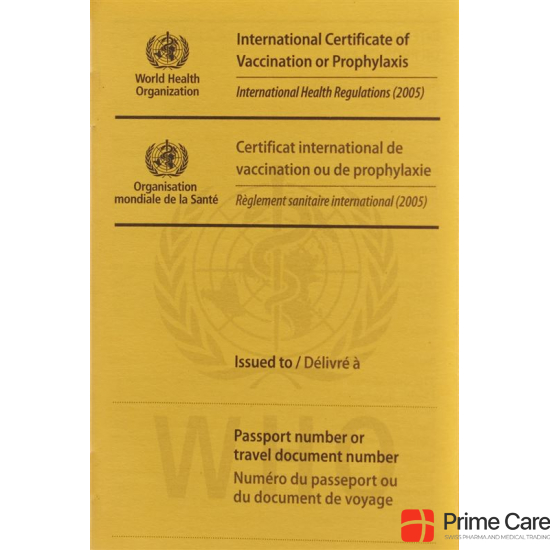 WHO vaccination card International Yellow buy online