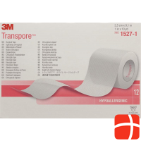 3M Transpore Rollenpfl 25mmx9.14m Trans (n) 12 Stück