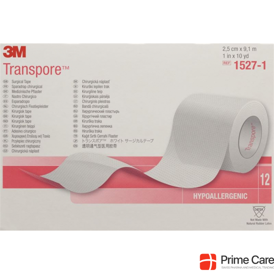 3M Transpore Rollenpfl 25mmx9.14m Trans (n) 12 Stück buy online