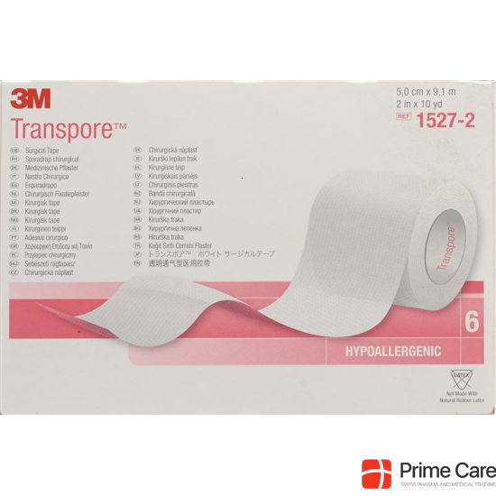 3M Transpore Fixierpflaster 50mm x 9.14m transparent 6 Stück buy online