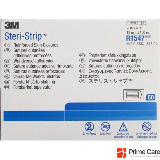 3M Steri Strip 12x100mm Weiss Verstärkt 6x 50 Stück buy online