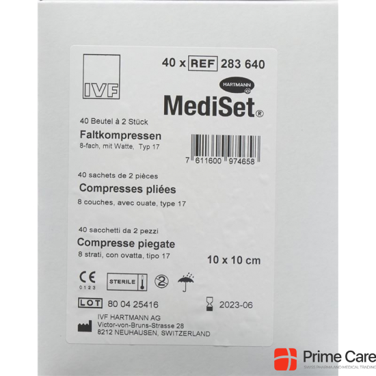 MediSet Faltkompressen Typ 17 8-fach 10x10cm 2 Stück buy online