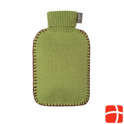 Fashy hot water bottle 2L turtleneck knit cover green