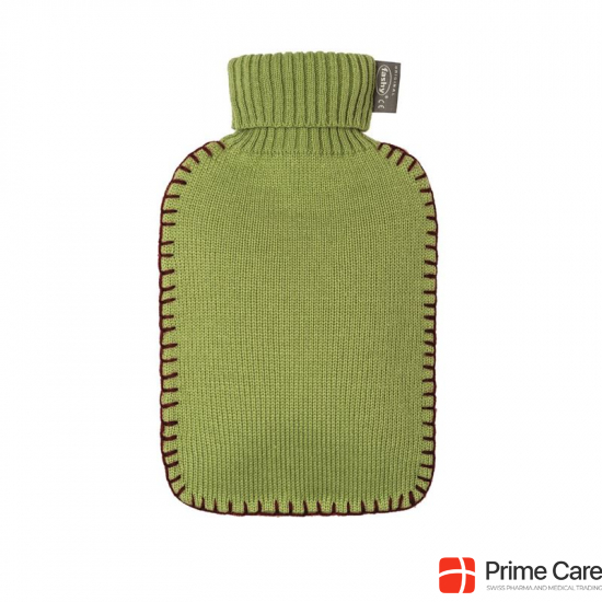 Fashy hot water bottle 2L turtleneck knit cover green buy online