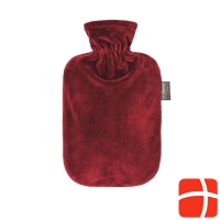 Fashy hot water bottle 2L fleece cover Bordeaux