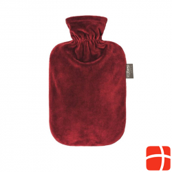 Fashy hot water bottle 2L fleece cover Bordeaux