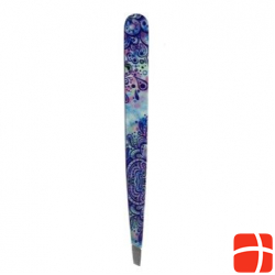 Hausmann Tweezers Slanted Blue Mandala Design