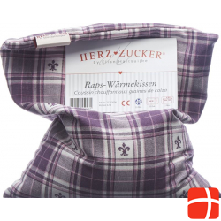 Herzzucker rapeseed warming pillow 26x21cm checked purple