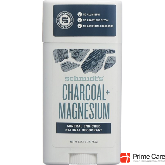 Schmidt's Deo Stick Charcoal + Magnesium 75g buy online