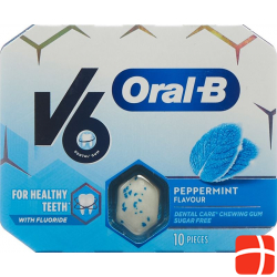 V6 Oralb Kaugummi Peppermint Blister 10 Stück