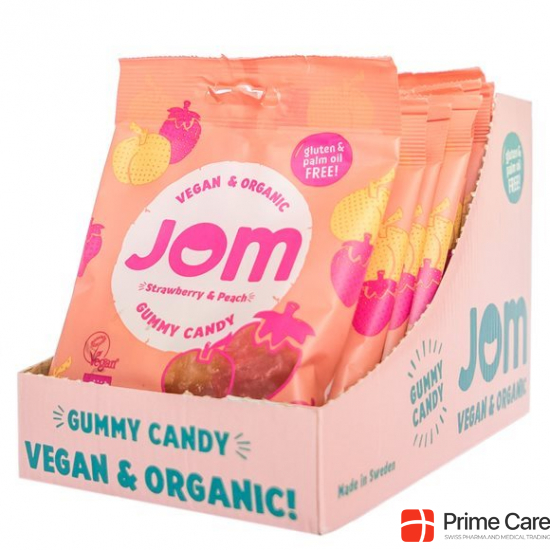 Jom Display Organic Candy Strawberry&peach 12x 70g buy online