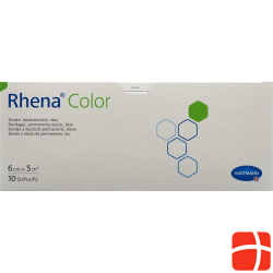 Rhena Color Elastische Binde 6cmx5m Blau Offen 10 Stück