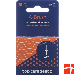 Top Caredent A-brush 12 Idbh-rk Rot Konisch 25 Stück
