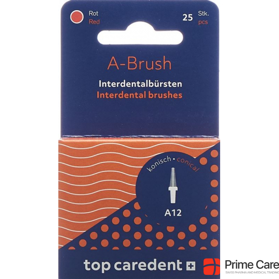 Top Caredent A-brush 12 Idbh-rk Rot Konisch 25 Stück buy online