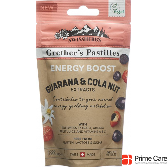 Swissherbs Grether's Energy Boost pastilles without sugar 45g buy online