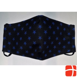 Vasano Cloth Mask Washable Stars Blue On Black