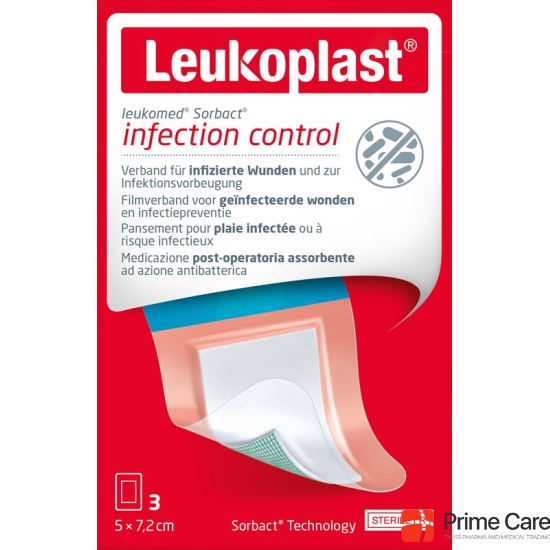 Leukoplast Leukomed Sorbact 7.2x5cm 3 pieces buy online