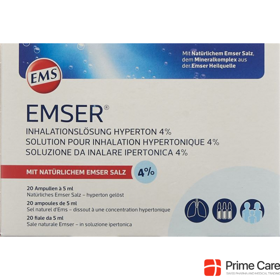 Emser Inhalationslösung 4% Hyperton 20 Stück buy online