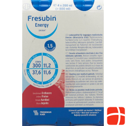 Fresubin Pi-Aps Energy Drink Erdbeer 4x 200ml