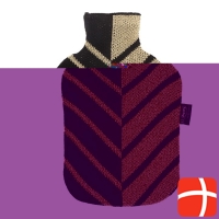 Fashy hot water bottle 2L knitted cover black/gold Ges