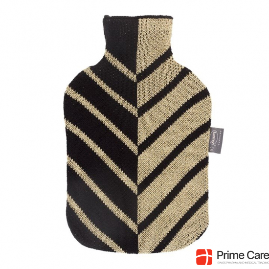 Fashy hot water bottle 2L knitted cover black/gold Ges buy online