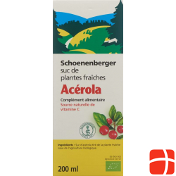 Schönenberger Acerola Nature Fruit Juice Organic 200ml