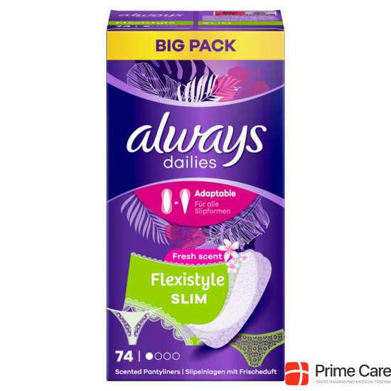 Always Panty liner Flexistyle Slim Fresh Bigpack 74 piece buy online