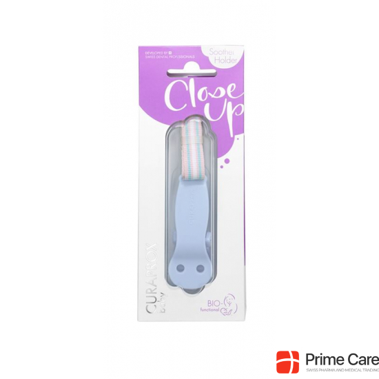 Curaprox baby pacifier holder light blue buy online