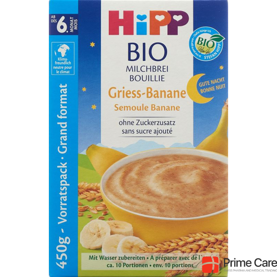 Hipp Gute Nacht Bio Milchbr Griess Ban (neu) 450g buy online