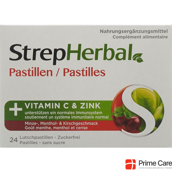 Strepherbal Pastilles Mint & Cherry 24 pieces buy online